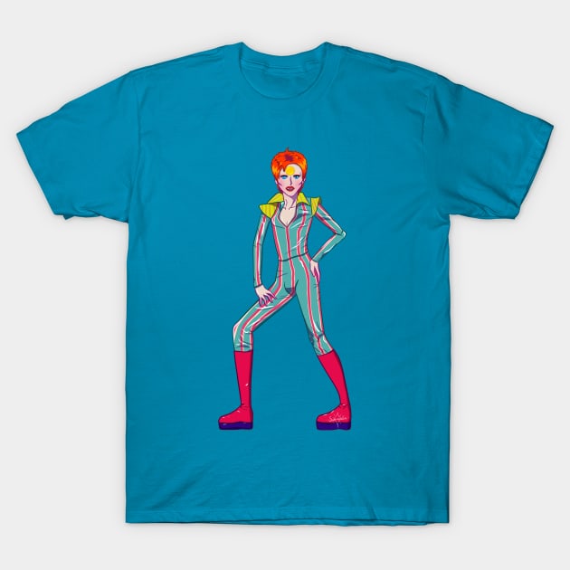 Ziggy Stardust Starman David Bowie T-Shirt by SupernovaAda